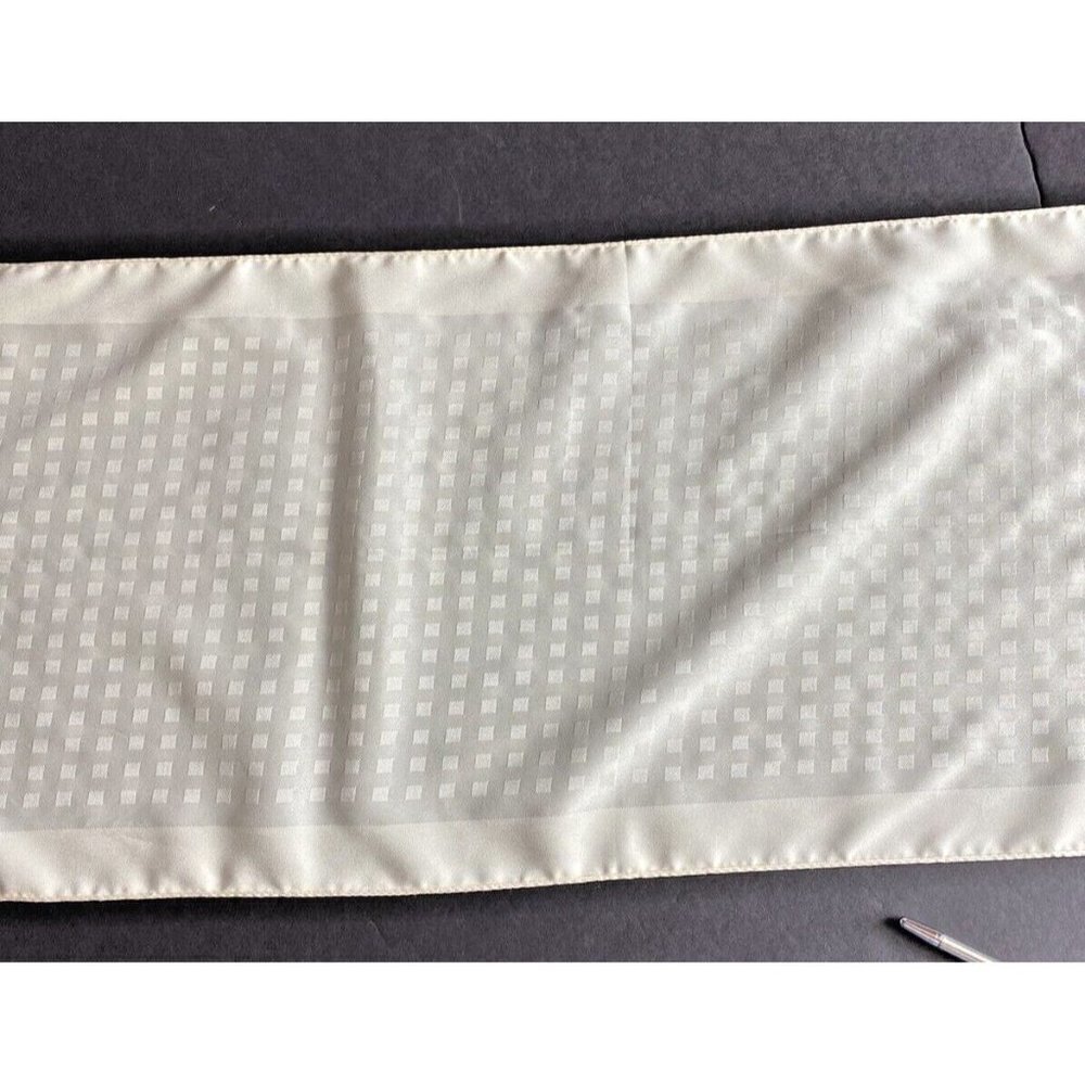 Women’s Scarf Cream Geometric Border Long Rectangle Lightweight Casual Vintage - Picture 13 of 16